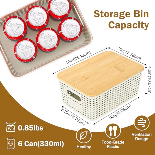 Stackable Storage Baskets: 8 Pack Plastic Baskets Bins, White - color: White