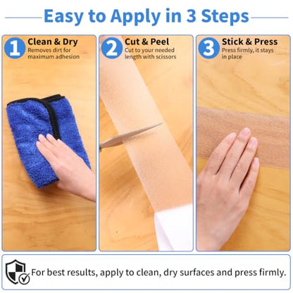 Oleitodh Clear Non-Slip Tape, 2In x 60Ft, Transparent Safety Grip - color: Clear, size: 2 in x 60 ft