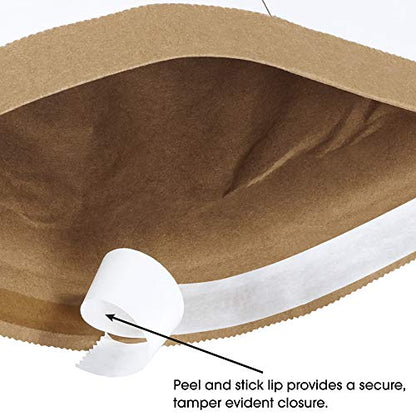 Aviditi White Self-Seal Padded Mailers, 7 1/4" x 12", Peel and Seal Closure, Fiber Cushioned Envelopes for Protecting Items During Shipping and Mailing, Case of 25 - color: White