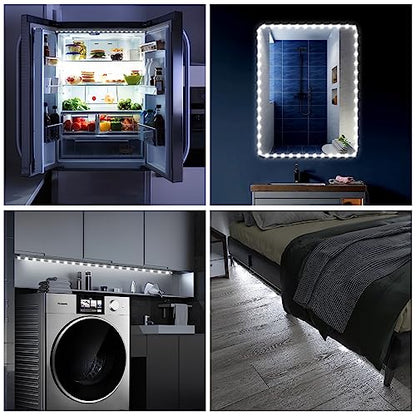 WOBANE LED Closet Light Motion Activated, White Battery Powered LED Strip - color: White, size: 6.56ft Black