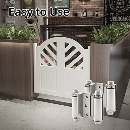 3" Double Action Spring Hinge, Self Closing Saloon Door Hinges, 2 Pack - color: Satin Nickel