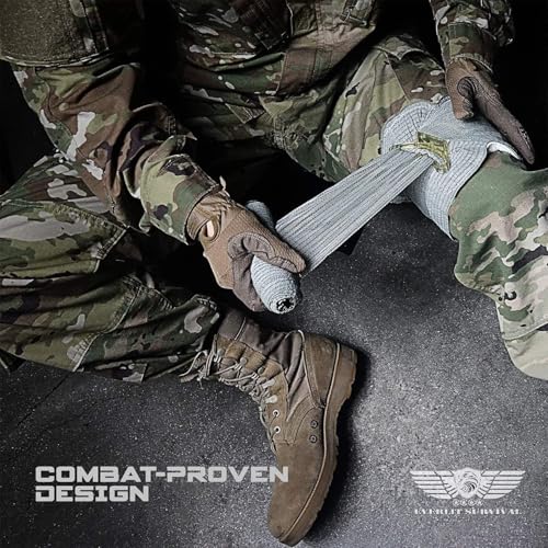 EVERLIT Roll Up Trauma First Aid Kit with CAT Tourniquet-Tactical IFAK Emergency Medical Kit for Outdoor, Vehicle & Home Preparedness-Quick Release Molle Bag for First Responders (Coyote Brown) - color: Coyote Brown