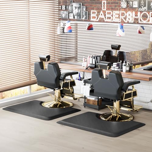 OmySalon 3ft x 4ft x 1/2inch Thick Salon Mat for Hair Stylist Anti Fatigue, Barber Floor Mat with Round Base, Hairdress Standing Matt Beauty Spa Barbershop Hairdressing Equipment - size: Rectangle 3'x4'x1/2''