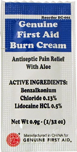Genuine First Aid First Aid Burn Cream, 0.9g, 10/Box