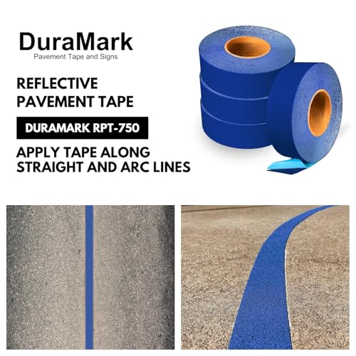 DuraMark RPT-750 Reflective Pavement Marking Tape, Blue, 2 in x 36 ft Roll - color: Blue, size: 2 Inch x 36 Ft
