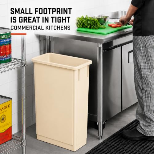 23 Gallon Slim Jim Rectangular Beige Trash Can | 3 Pack - color: Beige