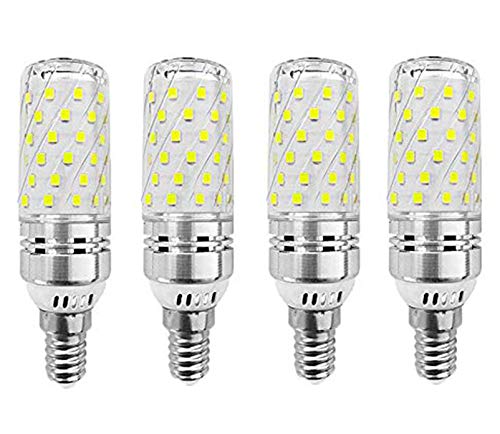 E12 LED Corn Bulbs 16W AC85-265V LED Candelabra Bulb (4 Pack) 80 LEDs 2835 SMD 1500LM 120W Incandescent Equivalent Decorative Candle Base E12 Corn LED Chandelier Bulbs