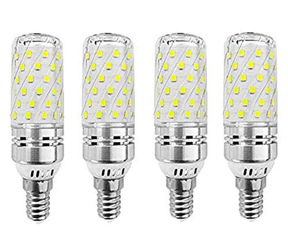 E12 LED Corn Bulbs 16W AC85-265V LED Candelabra Bulb (4 Pack) 80 LEDs 2835 SMD 1500LM 120W Incandescent Equivalent Decorative Candle Base E12 Corn LED Chandelier Bulbs