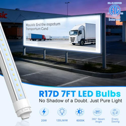 JESLED 360 Degree T8 T10 T12 7ft 48w LED Tubes, 4-Pack - size: 7 feet