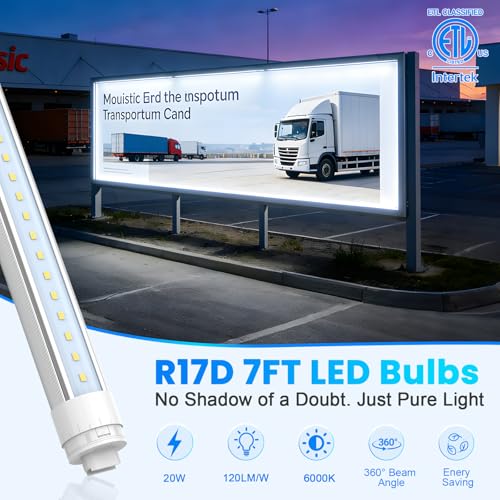 JESLED 360 Degree T8 T10 T12 7ft 48w LED Tubes, 4-Pack - size: 7 feet