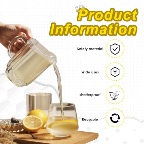 60 Oz Plastic Beer Pitcher Set,Commercial Grade Anti-Drip Restaurant Water Pitcher with Handle,Frost-Resistant Design,Ideal for margarita, Sangria, Lemonade Iced Tea (12 Pack, 60oz(1800ml)) - color: 12 Pack, size: 60oz(1800ml)