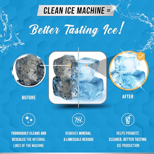 ACTIVE Ice Machine Cleaner Maker Descaler - 32 fl oz (8 Uses) Nickel Safe Ice Maker Cleaner Solution - Compatible with Whirlpool 4396808, Scotsman,Manitowoc,Hoshizaki, GE Opal Cleaning Kit - USA Made - style: 32 oz Descaling Solution for Ice Maker