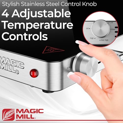 Magic Mill 3 Pack Premium-Grade Glass Food Warmer for Parties Buffet, XL Stainless Steel Modern Electric Warming Tray, Adjustable Temperature Control, Advanced Heating System Size-21x16 (3PK)