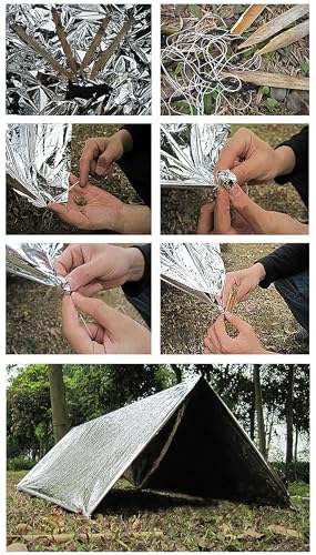 Emergency Foil Blanket 25 Pack Survival Thermal Mylar Blankets - color: Silver (25 Pack)
