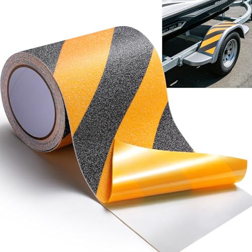 Anti Slip Tape, 6in x 16FT Non Skid Traction Tape, Black & Yellow