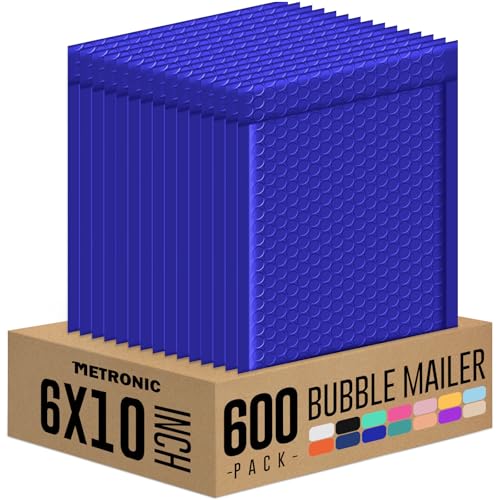 Metronic Blue Bubble Mailers 6x10 600 Pack Self-Seal Padded Envelopes Bulk - color: Blue, size: 6x10" 600PC