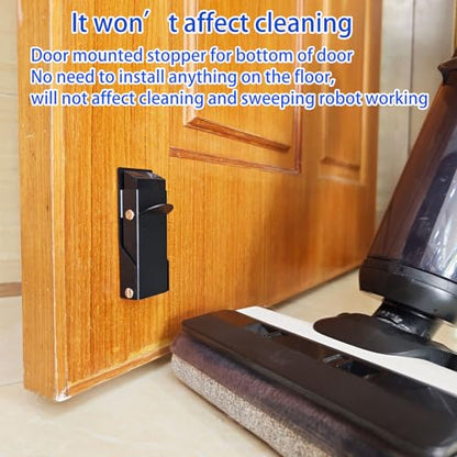 Door Stoppers Adhesive, Kick Down Door Stop Holder Keep Door Open, Door Stops for Bottom of Door, One Touch Rubber Doorstop, Self-Adhesive or Screw Easy Install, Upgraded Anti-Slip Rubber