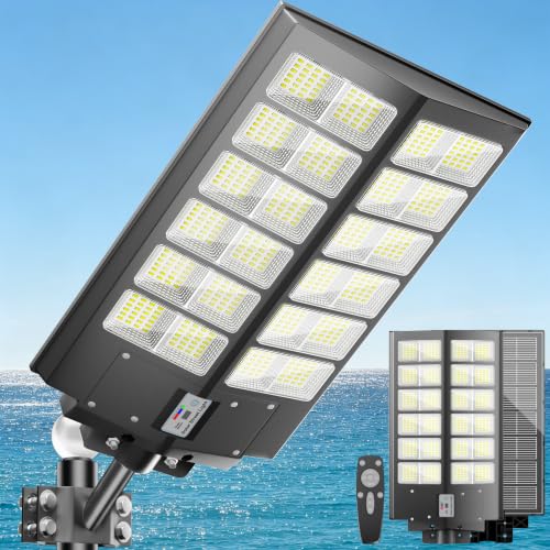 Solar Street Lights Outdoor Waterproof 9000W LED Solar Power Street Light Dusk to Dawn with Mention Sensor Flood Light Large Outdoor Solar Lights for Yard, Entryway Garage - size: L--1PC