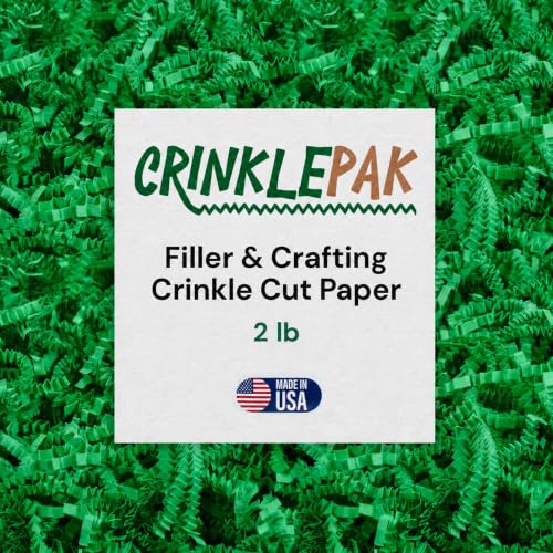 CrinklePak Green Crinkle Paper - 2 LB Gift Basket Filler - color: Green, size: 2 LB