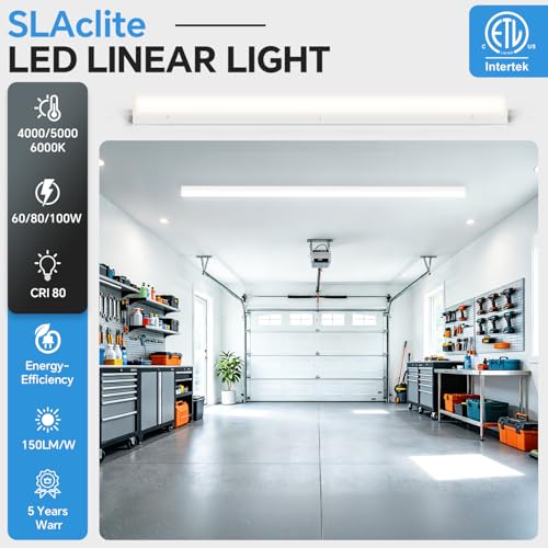 8ft LED Linear Strip Lights 100/80/60W, 30/40/5000K Garage Light - color: Suspended Mount, size: 8FT-4P