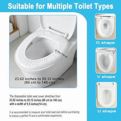 50 Pack Disposable Toilet Seat Cover Waterproof Non-Woven Fabric, Disposable Toilet Seat Covers for Travel, Disposable Seat Covers for Hotel Hospital Public Restroom, Individual Package