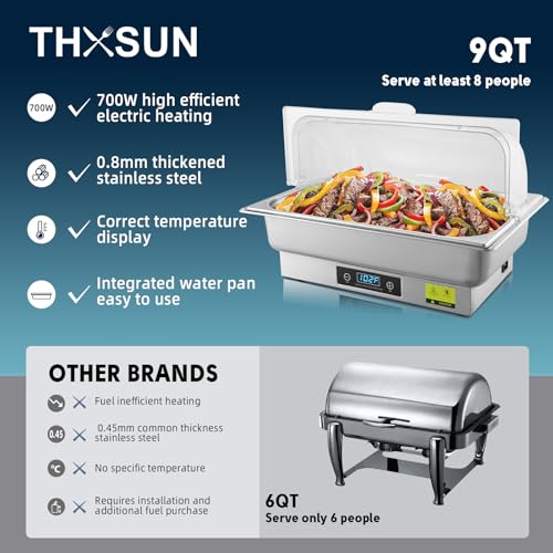 9QT Electric Chafing Dish Buffet Server with Temperature Control - size: 604-Full Pan
