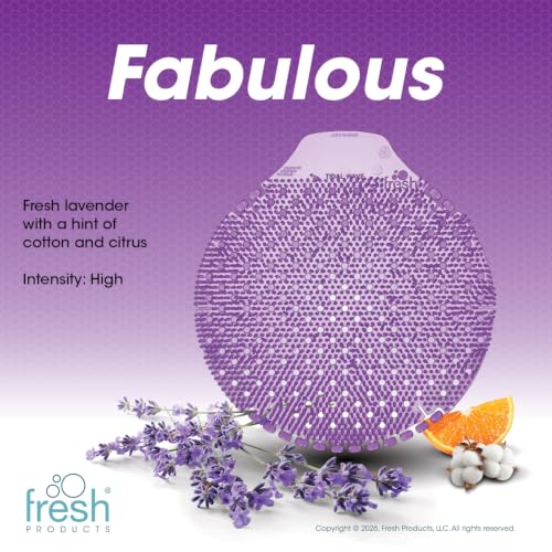 Fresh Products Tidal Wave Urinal Screen Reduce Urine Splash Easy Installation Freshens for 60 Days Long Lasting Fragrance Fabulous Purple Made in USA 6pk Urinal Screens