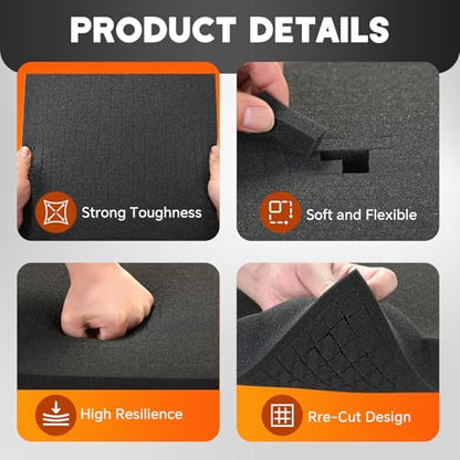 4 Pack Polyurethane Foam Sheet 12 x 12 x 2 Inch 12 x 12 x 0.4 Inch