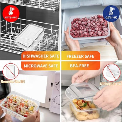 44 PCS Plastic Food Storage Containers with Lids Airtight, BPA-Free Leakproof Meal Prep Containers Reusable,Microwave & Dishwasher & Freezer Safe,Includes Labels & Pen - color: Black 22 Pack