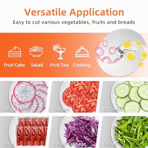 Electric Vegetable Slicer, Commercial Fruit Cutter Machine with 0-0.5'' Thickness Adjustable, Stainless Steel 2 IN 1 Manual & Electric Food Slicer for Lemon Potato Onion Tomato, 110V - size: Electric Model