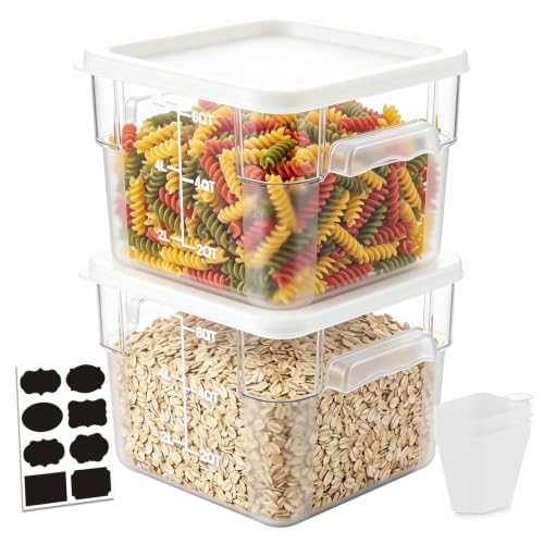 2 Pack 6QT Commercial Clear Food Storage Containers with Lid, NSF - color: White, size: 6Qt-2 Pack