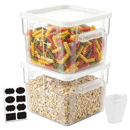 2 Pack 6QT Commercial Clear Food Storage Containers with Lid, NSF - color: White, size: 6Qt-2 Pack