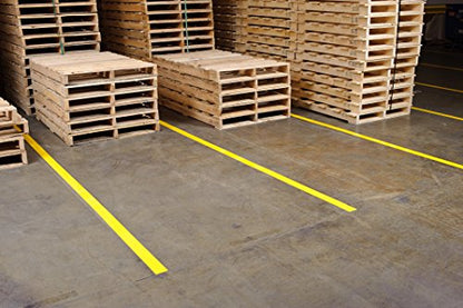 Brady-Y65247 Vinyl Aisle Marking Tape - Yellow, Abrasion Resistant Tape - 2" Width, 36 yards