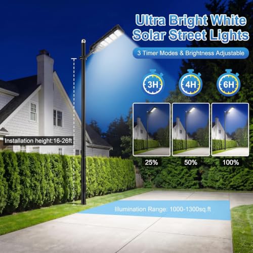 LANGY 2PACK Solar Street Lights Outdoor Lamp 200000 lumens with Remote Control,Dusk to Dawn Motion Sensor,IP66 Waterproof Solar Powered Outdoor Lamp for Parking Lots,Yard,Barn Basketball Court - size: 2PACK 200000LM
