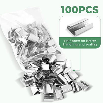100Pcs Packaging Open Serrated Seals for 5/8'' Width