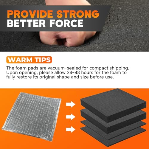 4 Pack Polyurethane Foam Sheet 12 x 12 x 2 Inch 12 x 12 x 0.4 Inch