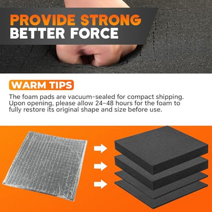4 Pack Polyurethane Foam Sheet 12 x 12 x 2 Inch 12 x 12 x 0.4 Inch