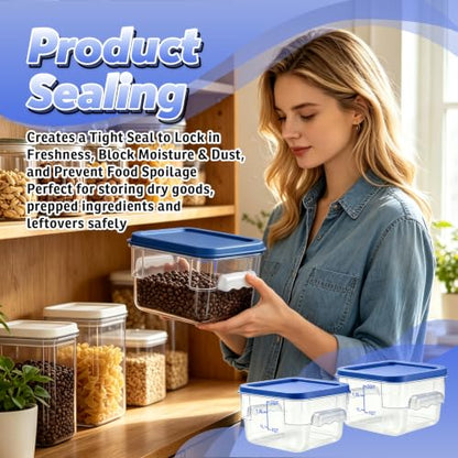 2 Pack 2QT Square Food Storage Containers with Lids, Clear, NSF - color: Blue, size: 2Qt-2 Pack