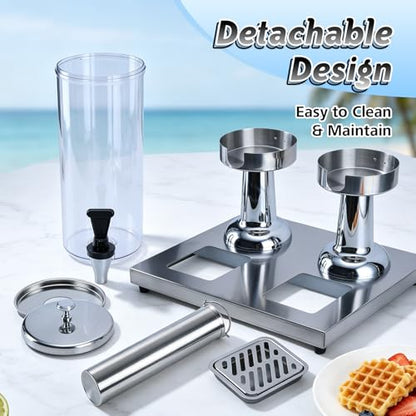 1.6 Gallon Drink Dispenser with Stainless Steel Stand & Ice Core - color: Silver