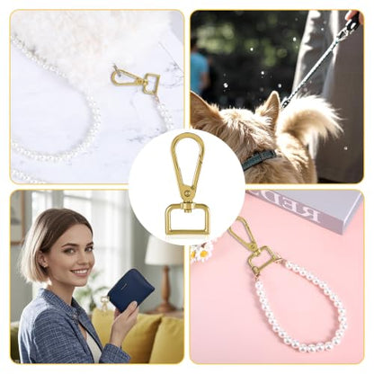 20 Pcs Metal D Ring Swivel Lobster Claw Clasp Snap Hooks Purse Hardware - color: Gold, size: 3/4 Inch