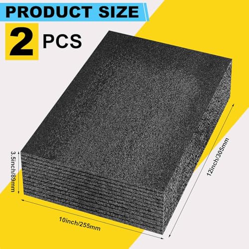 Hoolerry 2 Pcs Polyethylene Foam Block, 12" X 10" X3.5", Black - size: 12" X 10" X 3.5"
