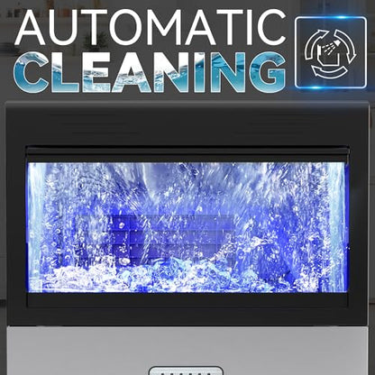 YITAHOME 120Lbs Commercial Ice Maker Machine ETL & DOE Certificated, Big Ice Makers Freestanding for Home Cafe Bar Restaurant Under Counter Ice Machine Commercial, 50pcs with 33lbs Storage Bin - size: 120LBS