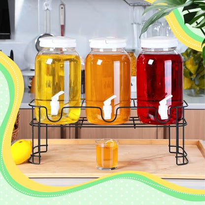 Tanlade 3 Pcs Drink Dispensers with Stand for Parties, 1 Gallon Set, White - color: as shown in the picture