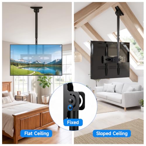 Rfiver Ceiling TV Mount for 32-70 inch TVs, Sloped Ceiling Mount TV Bracket - style: Single
