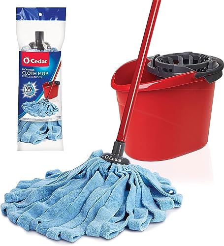 O-Cedar Quickwring Bucket & MF Cloth Mop + 1 Citrus PAC (Variety Pack) - size: QW +1 MF W/Citrus PACS