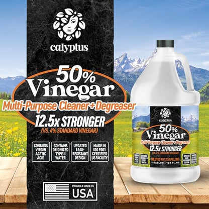 Calyptus 50% Concentrated Vinegar | Max-Performance (12.5X Power), 4 Gallon - size: 128 Fl Oz (Pack of 4)