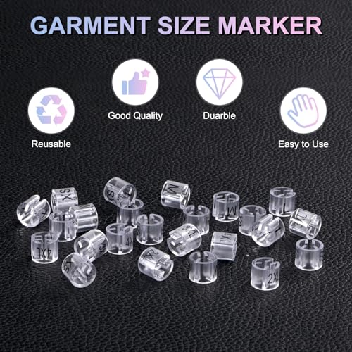 M METERXITY 100-Pack Clothes Hanger Markers Size L Garment Tag, Transparent - color: Transparent, size: Large