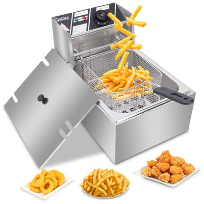 10QT Electric Deep Fryer for Chicken, Fries, and Onion Rings, Family Size
