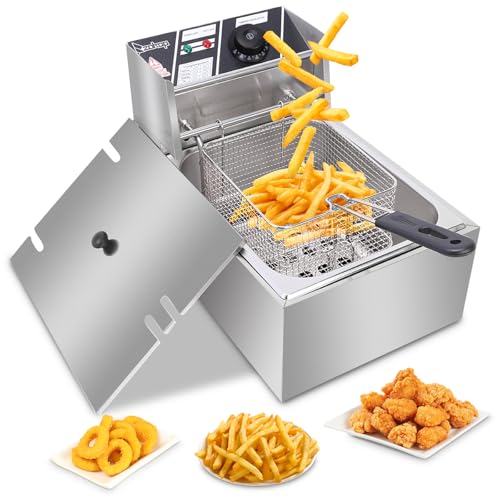 10QT Electric Deep Fryer for Chicken, Fries, and Onion Rings, Family Size
