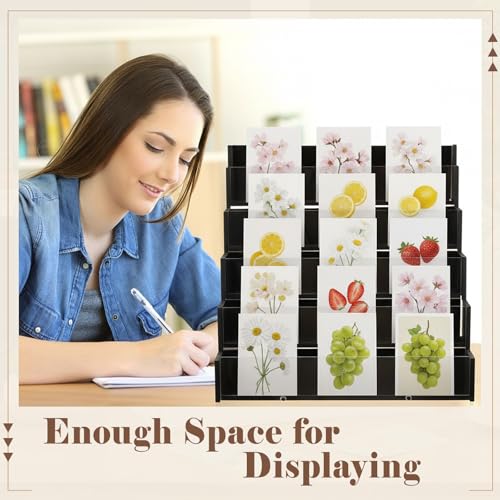 Yuntau 5 Tier Greeting Card Display Stand, Black - color: Black, size: 5 Tier